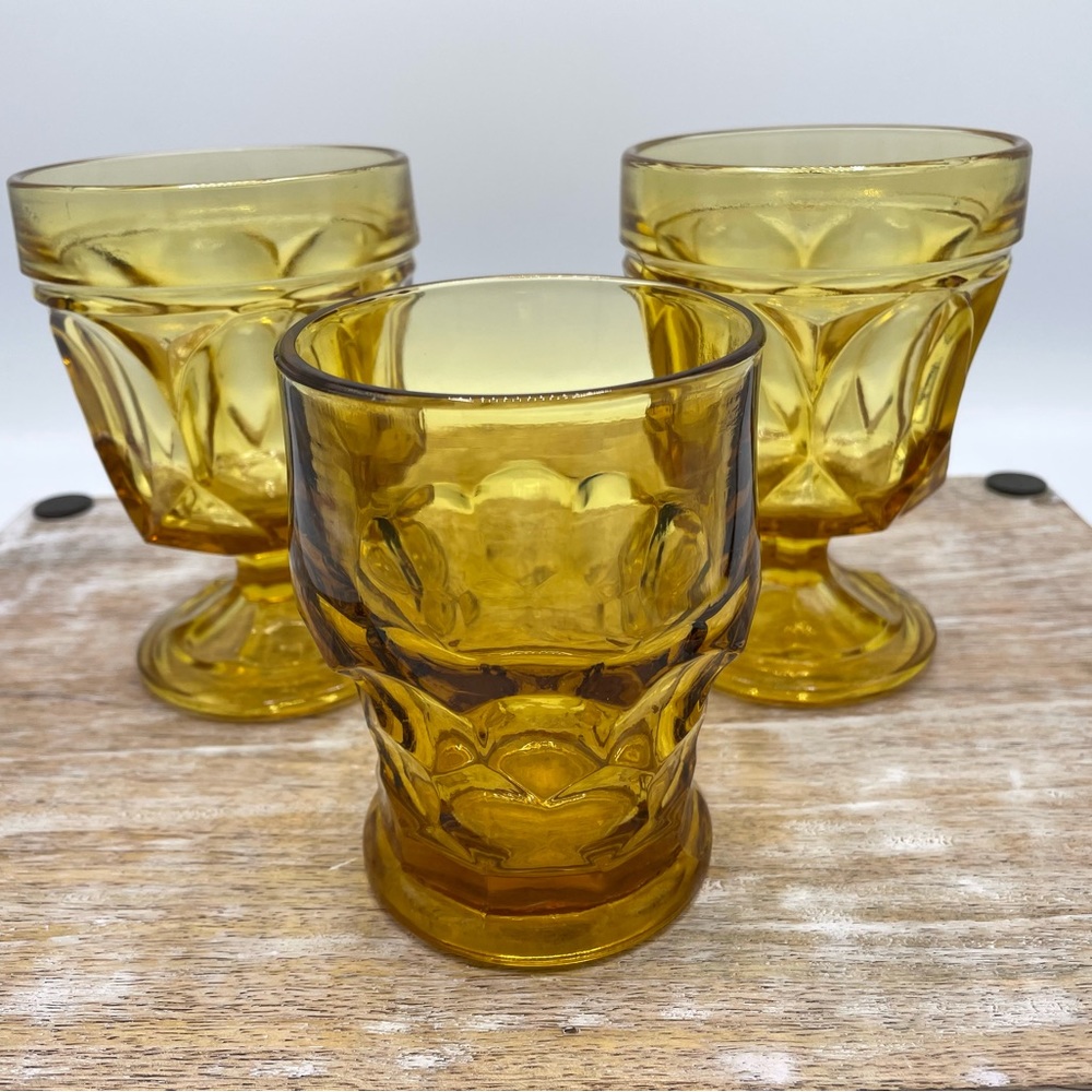 Vintage Anchor Hocking Amber Glasses